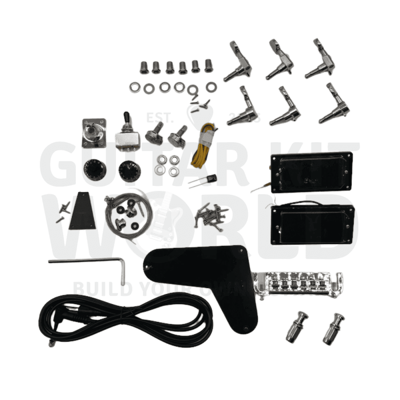 Lefty PR Guitar Kit w/ Quilted Maple Veneer, Mother of Pearl Inlays