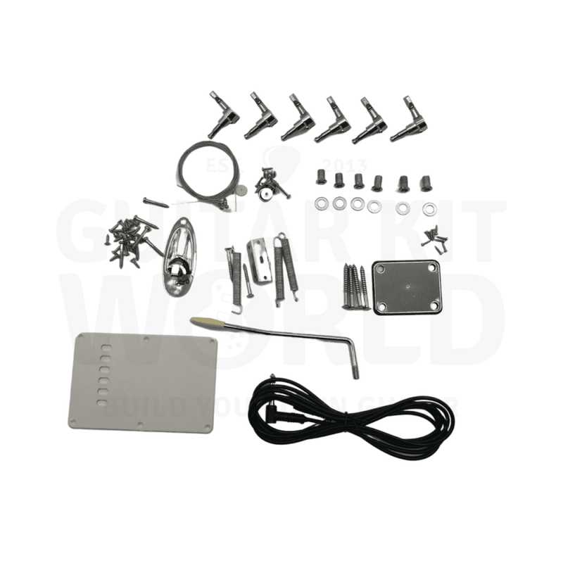 Lefty ST Zebrawood Guitar Kit with Chrome Hardware