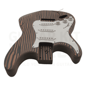 Lefty ST Zebrawood Guitar Kit with Chrome Hardware