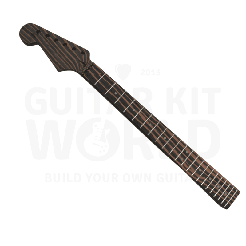 Lefty ST Zebrawood Guitar Kit with Chrome Hardware