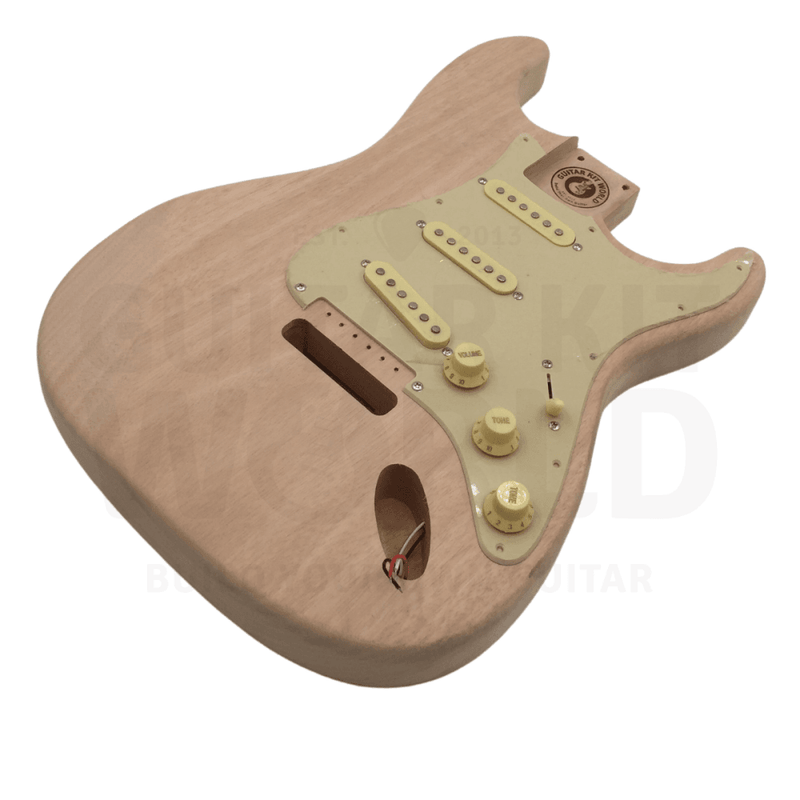 Mahogany ST style guitar kit w/ Mahogany Neck, Chrome Hardware