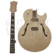 Rosewood Fretboard E175 Hollow Body Guitar Kit with Flamed Maple Veneer