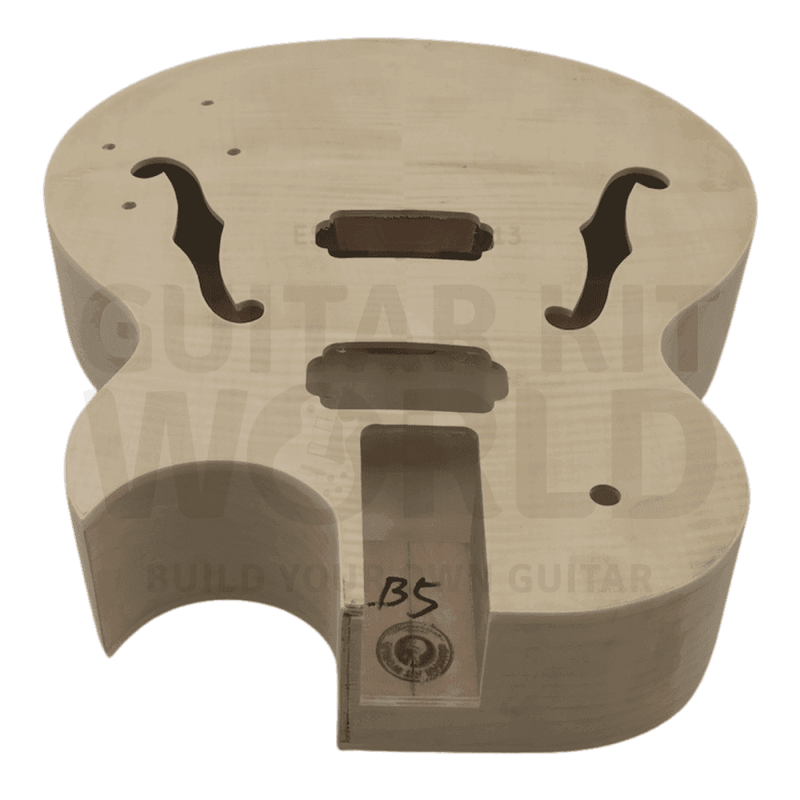Rosewood Fretboard E175 Hollow Body Guitar Kit with Flamed Maple Veneer