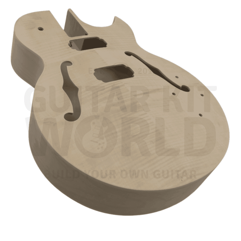 Rosewood Fretboard E175 Hollow Body Guitar Kit with Flamed Maple Veneer