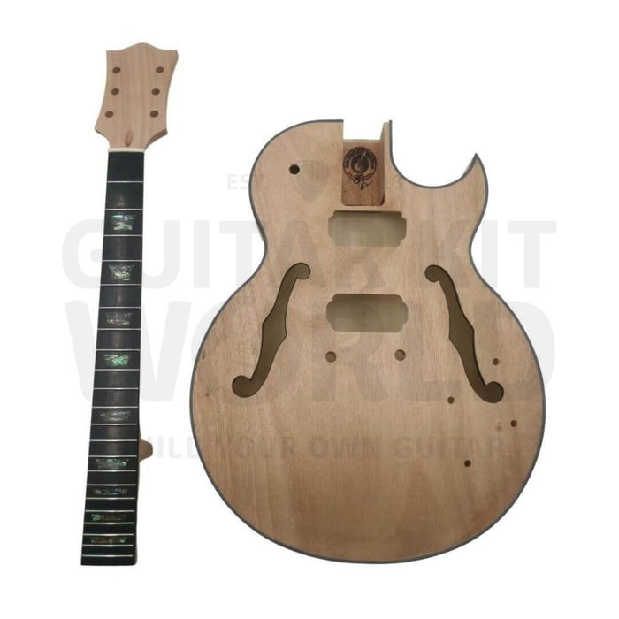 Semi-Acoustic E175 Guitar Kit w/ Mahogany Body & Neck, Ebony Fretboard
