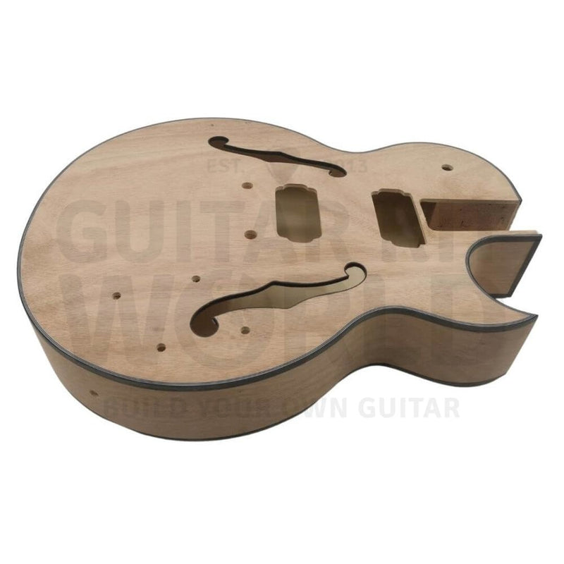 Semi-Acoustic E175 Guitar Kit w/ Mahogany Body & Neck, Ebony Fretboard