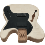Semi-Acoustic TE style Mahogany body DIY kit with Flamed Maple Veneer