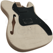 Semi-Acoustic TE style Mahogany body DIY kit with Flamed Maple Veneer