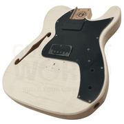 Semi-Acoustic TE style Mahogany body DIY kit with Flamed Maple Veneer