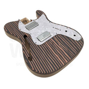 Semi-Hollow Ash TE Guitar Kit with Zebrawood Body Top