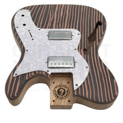 Semi-Hollow Ash TE Guitar Kit with Zebrawood Body Top