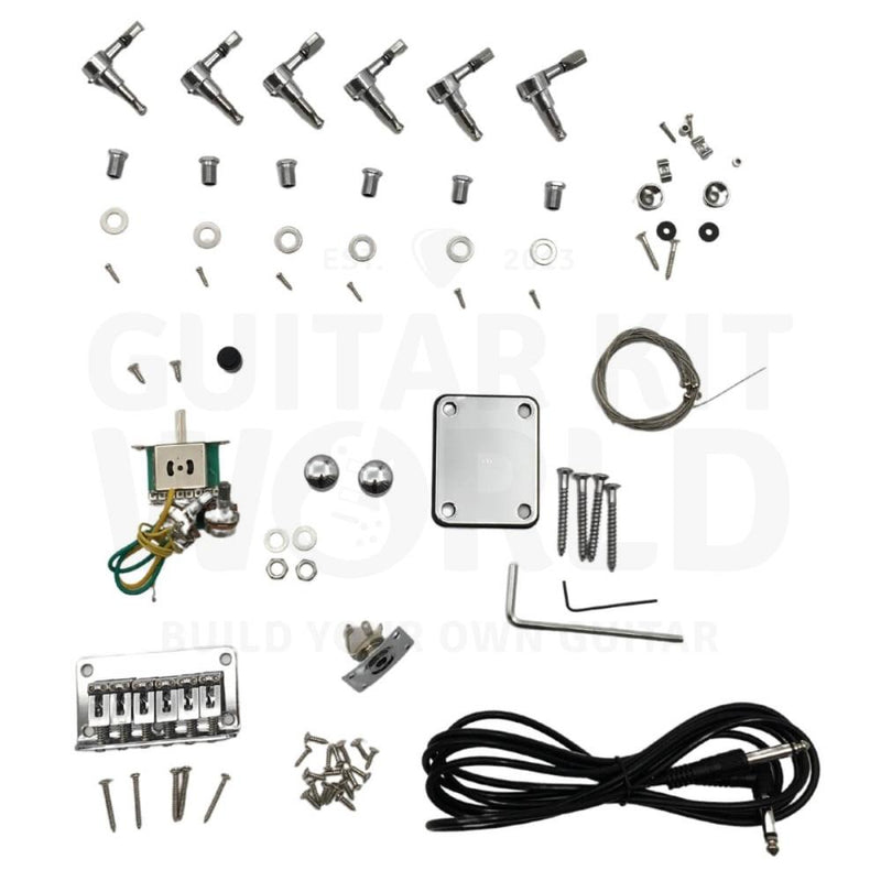 Semi-Hollow Ash TE Guitar Kit with Zebrawood Body Top