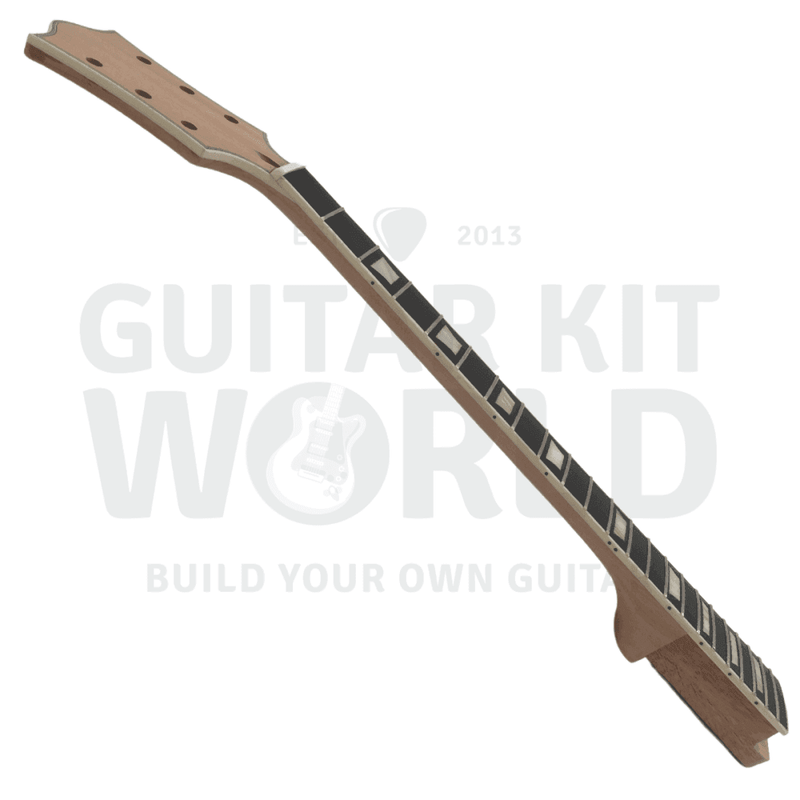 Semi-Hollow LP style kit w/ F-Holes, Spalted Maple Veneer, Trapezoid MOP Inlays, Ivory Binding