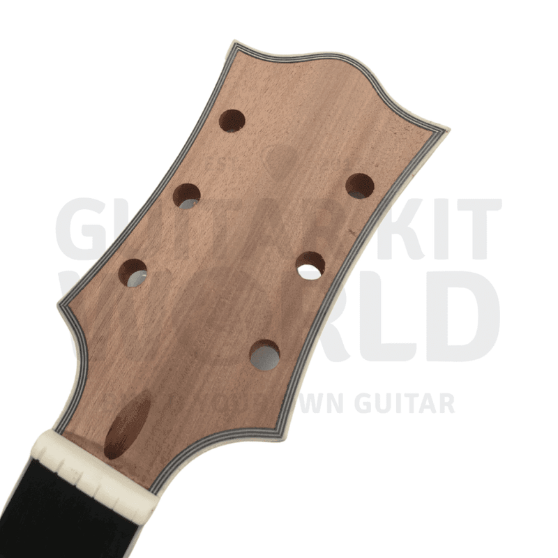 Semi-Hollow LP style kit w/ F-Holes, Spalted Maple Veneer, Trapezoid MOP Inlays, Ivory Binding