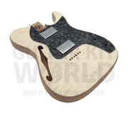 Semi-Hollow Mahogany TE Guitar Kit w/ Quilt Maple Veneer