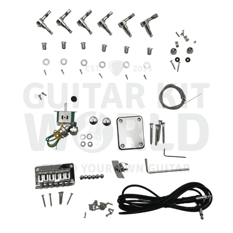 Semi-Hollow Mahogany TE Guitar Kit w/ Quilt Maple Veneer