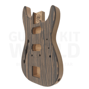 Semi-Hollow ST style guitar kit w/ Alder body, Zebra Body Top
