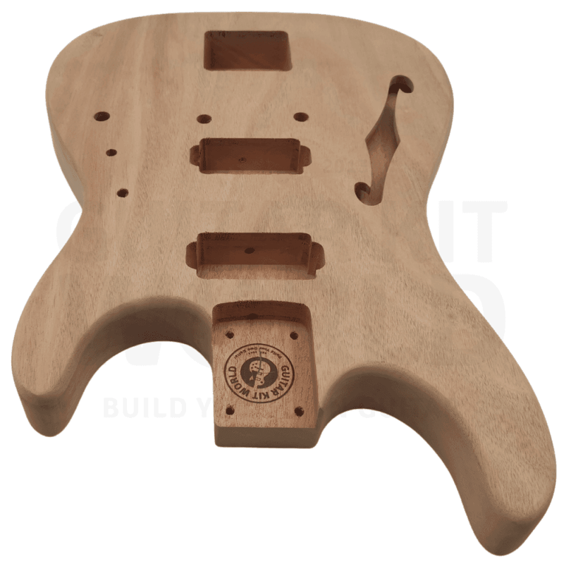 Semi-Hollow ST style guitar kit w/ Mahogany body, Maple Neck