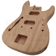Semi-Hollow ST style guitar kit w/ Mahogany body, Maple Neck