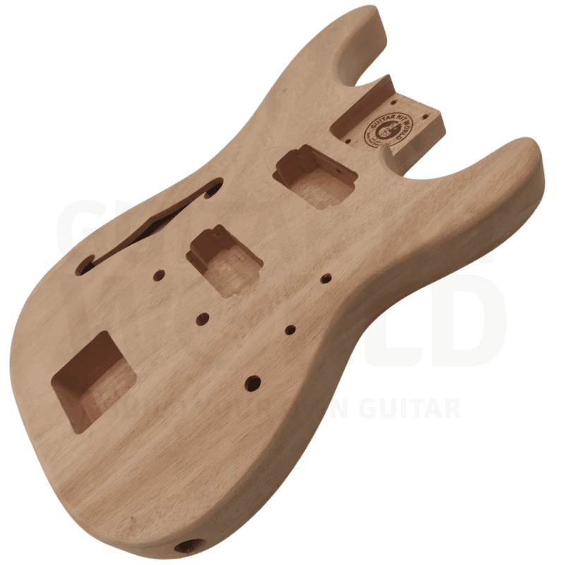 Semi-Hollow ST style guitar kit w/ Mahogany body, Maple Neck