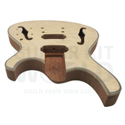 Semi-hollow Offset Body Guitar Kit with Quilted Maple Veneer - Guitar Kit World