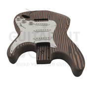 ST Zebrawood Guitar Kit with Bolt-on neck, White Pickguard