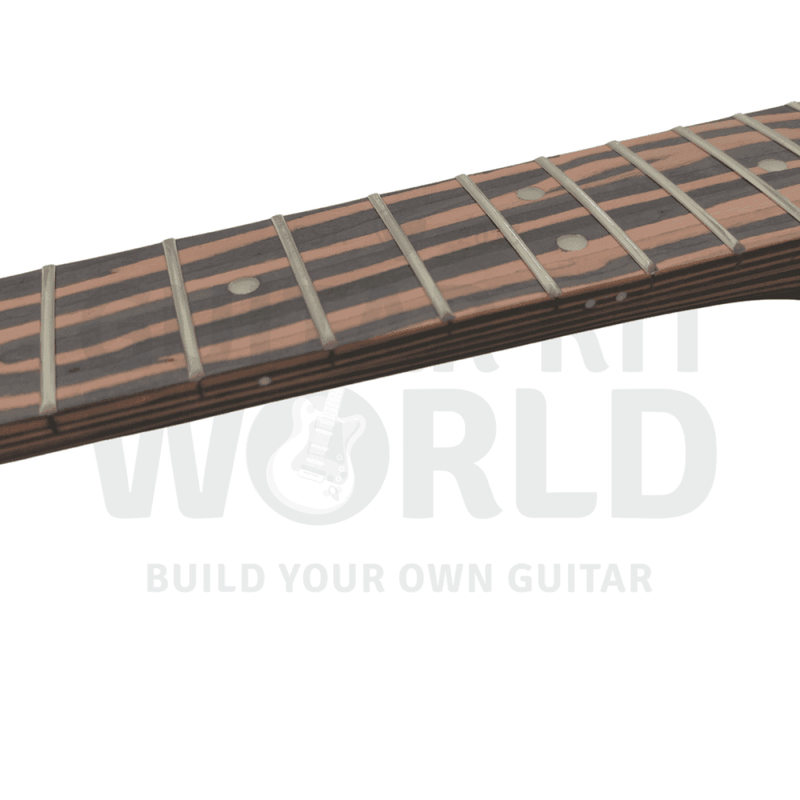 ST Zebrawood Guitar Kit with Bolt-on neck, White Pickguard