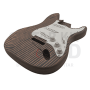 ST Zebrawood Guitar Kit with Bolt-on neck, White Pickguard