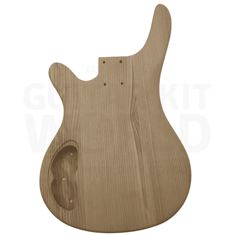 W Bass Guitar Kit with Ash Body Flamed Maple Top, Maple Fretboard